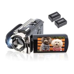 Black Digital Photo/Camcorder, LCD Screen, 16x Zoom, 2 Batteries, Case [E.U.C]